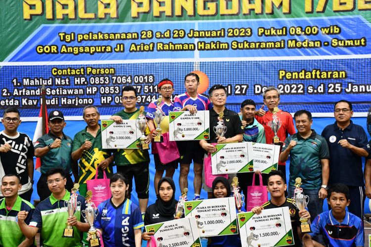 Tutup Kejuaraan Tenis Meja, Pangdam I/BB: Ukir Terus Prestasi di PON XXI Sumut-Aceh 2024