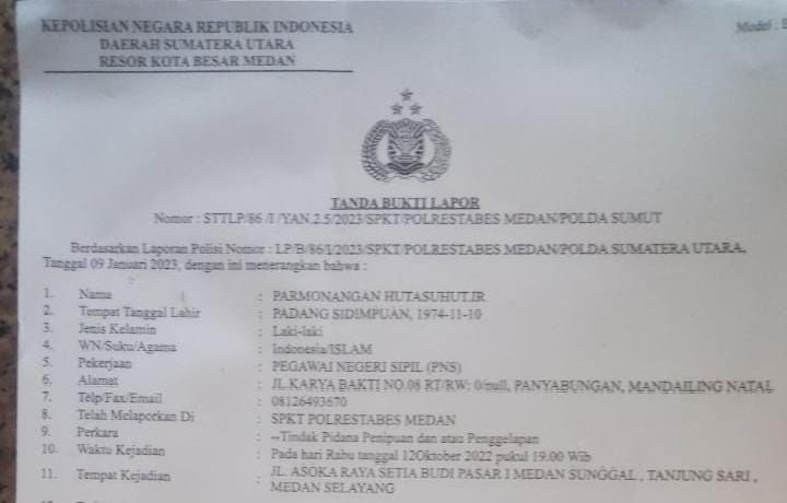 Mantan Plt Kadis Pendidikan Madina Dilaporkan Ke Polrestabes Medan