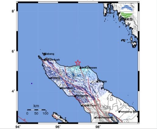 Aceh Utara dan Lhokseumawe Diguncang Gempa Bumi Tektonik Magnitudo 4,9