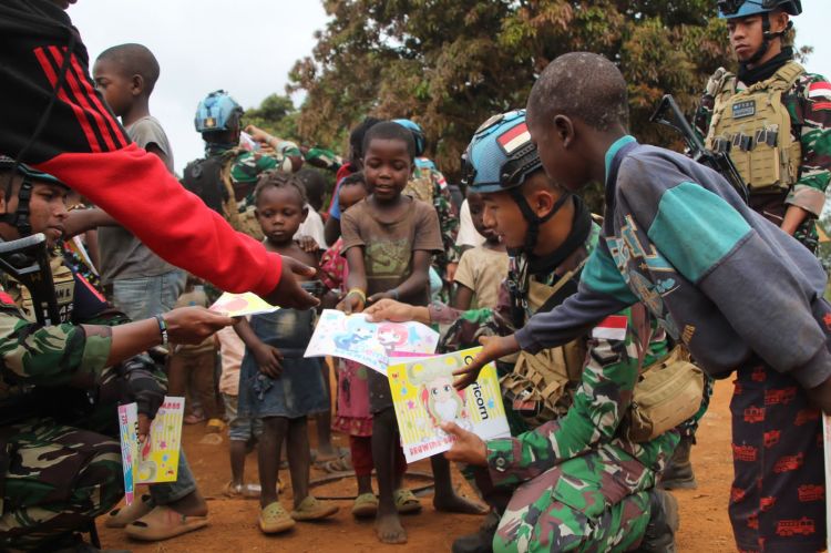 Ciptakan Rasa Aman, Satgas Indo RDB XXXIX-E/MONUSCO Long Range Mission (LRM) Di Desa Boya