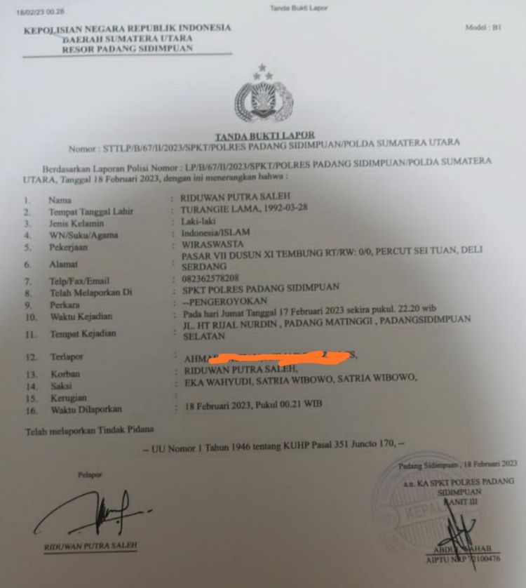 Polisi Priksa 4 Saksi Soal Oknum DPRD Sumut Keroyok Kader HIPMI