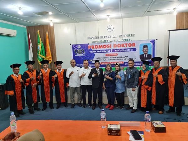 Kaji Independensi Wartawan, Pengurus PWI Sumut Raih Doktor di UINSU