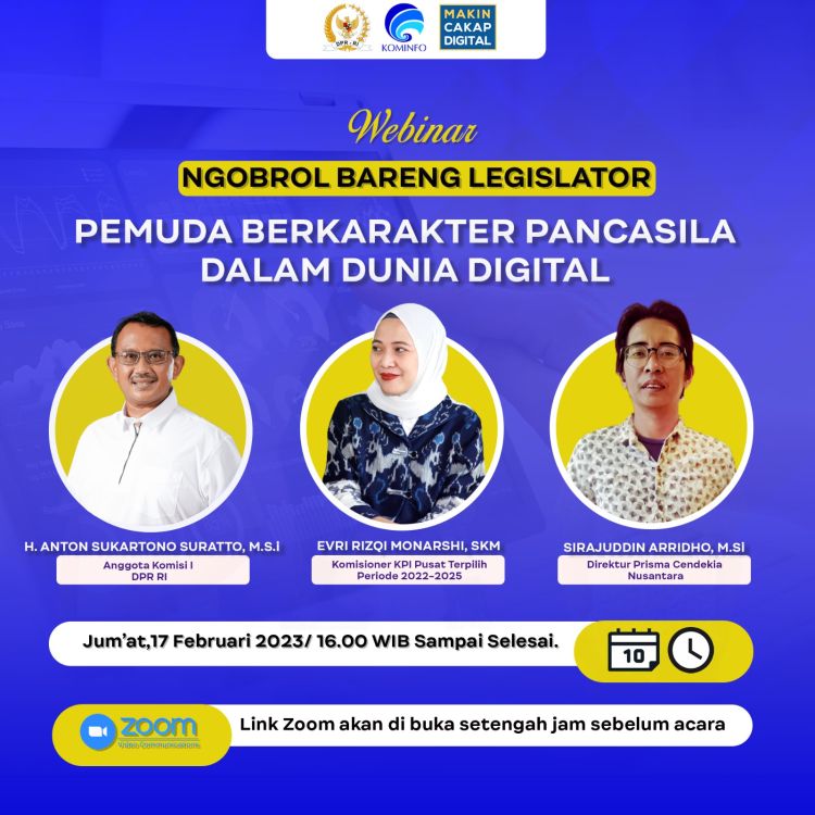 Ngobrol Bareng Legislator:  Pemuda Berkarakter Pancasila dalam Dunia Digital