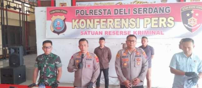 Polresta Deli Serdang Papar Kasus Pengeroyokan Anggota  Intel Kodim 0204 Oleh Ketua OKP Cs