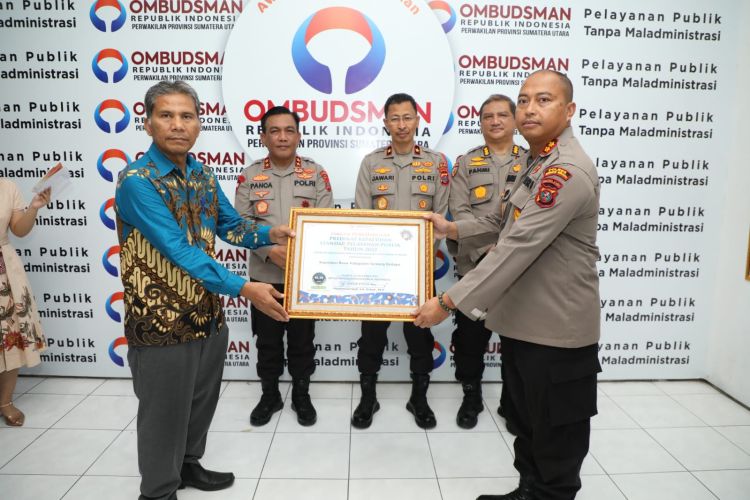Kapolres Sergai Terima Penghargaan dari Ombudsman