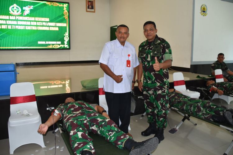 HUT Persit Kartika Candra Kirana,  Korem 023/KS Gelar Donor Darah