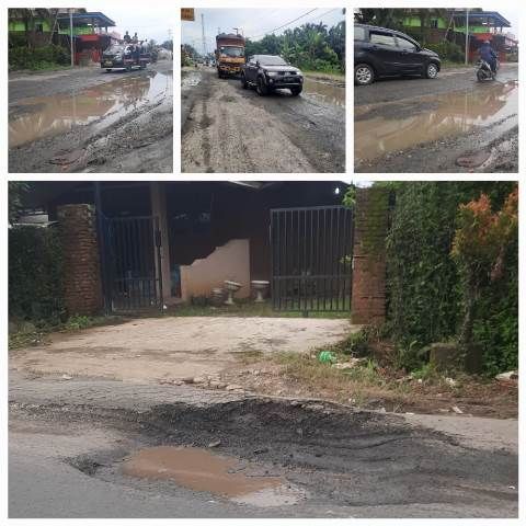 Bertahun-tahun Rusak Parah, Jalan Pahlawan Jamin Ginting Tak Kunjung Diperbaiki