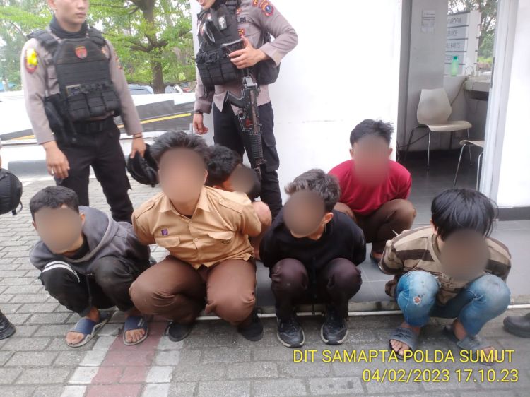 6 Pelajar Anggota Geng Motor yang Hendak Tawuran Diringkus Dit Samapta Polda Sumut
