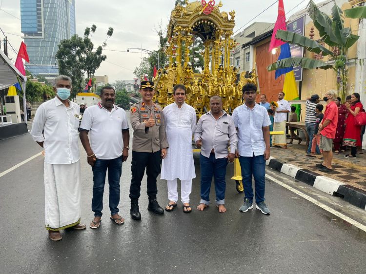 Kapolsek Medan Baru Pimpin Pengamanan Thaipusam Medan Street Festival