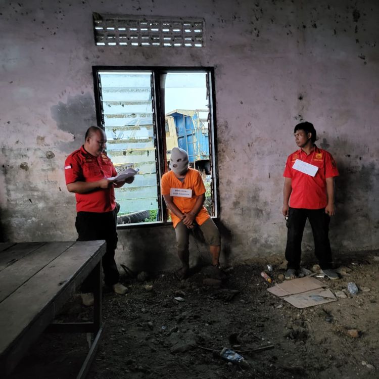 Polres Langkat Rekontruksi Kasus Pembunuhan Eks Anggota Dewan