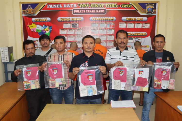Selama Februari 2023, Enam Penjudi Togel dan Tolam Diamankan Polres Karo