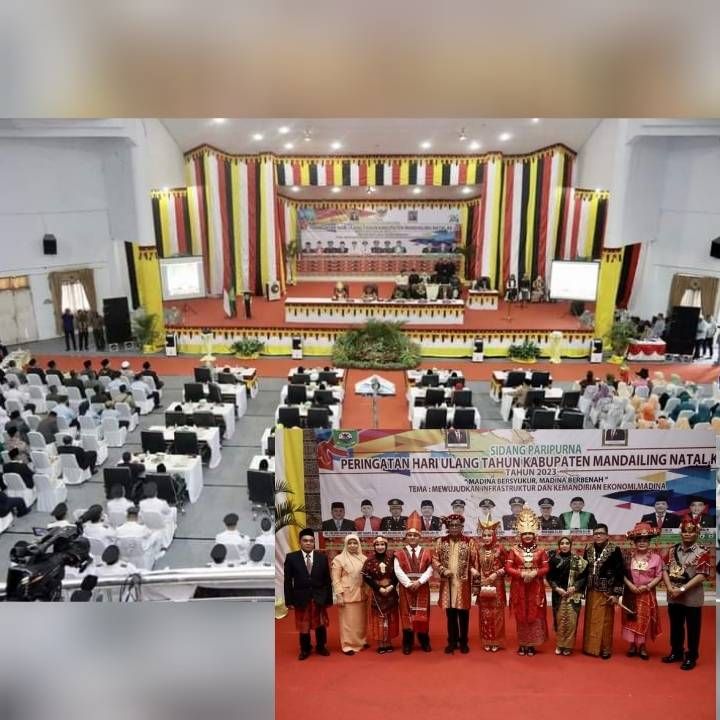Unik, Peserta Sidang Paripurna Hut Madina Kenakan Pakaian Adat