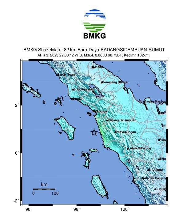 Padangsidimpuan Diguncang Gempa Bumi Magnitudo 6,4, Getaran Dirasakan Hingga Sumbar dan Aceh