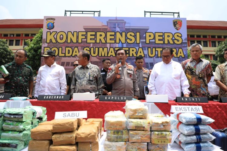 Dalam Sebulan, Polda Sumut Sita 99 Kg Sabu dan 33 Ribu Butir Ekstasi