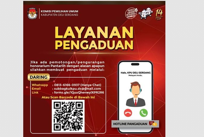 KPU Deli Serdang Buka Layanan Pengaduan Pemotongan Honorium Pantarlih