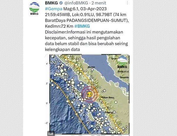 Gempa di Padangsidimpuan,  Wali Kota: Gak Ada Kerusakan
