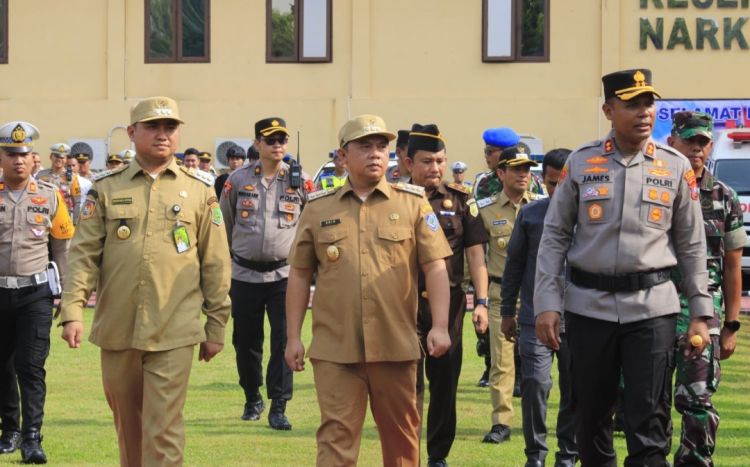 Bupati Labuhanbatu Cek Kesiapan Pasukan OPS Ketupat Toba 2023