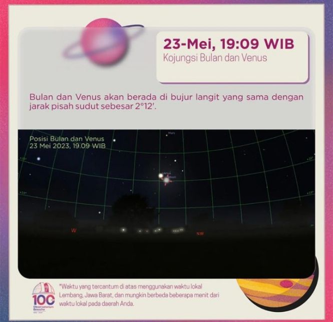 Catat, Fenomena Antariksa Bulan dan Venus Berada dalam Posisi Bujur Sama Terjadi Malam Ini