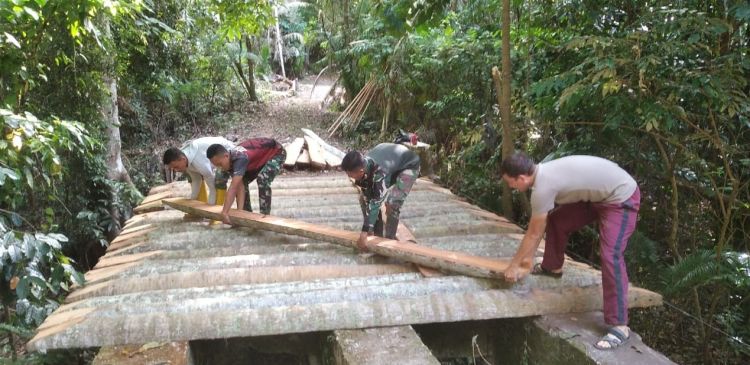 Renovasi Jembatan Merupakan Salah Satu Sasaran Fisik TMMD Ke 116, Hampir Rampung