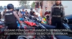 Gudang Motor Curian di Sunggal Digrebek, 28 Sepeda Motor Disita dan 3 Penadah Diciduk