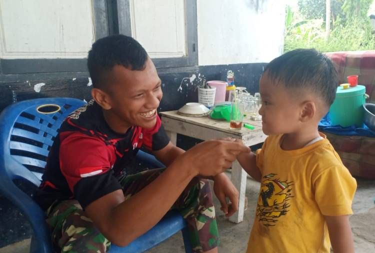 Satgas TMMD 116 Kodim Deli Serdang Punya Kiat Khusus Agar TNI Jadi Superhero Anak Anak, Ini Dia.....