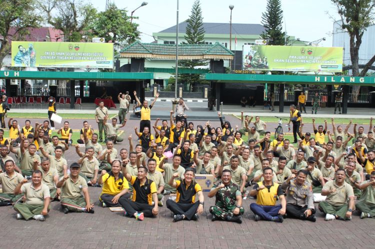 Sinergitas TNI-Polri, Kapolrestabes Medan Gelar Senam Bersama