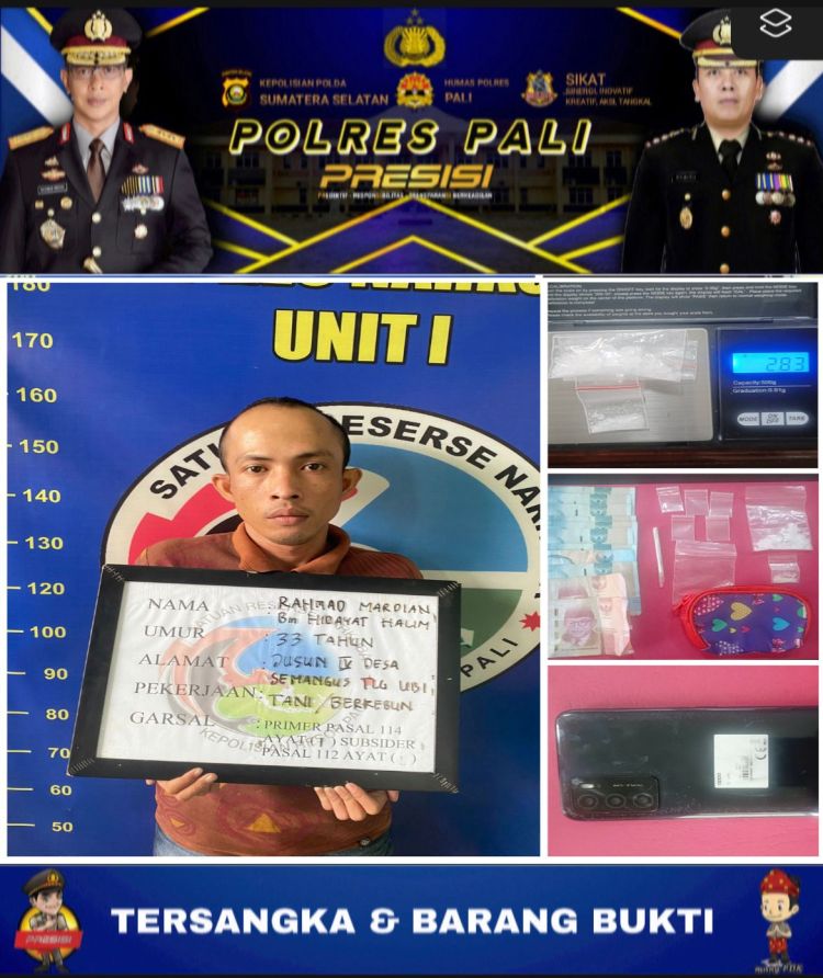 Dikibusi Masyarakat, Mampus ! Pengedar  Sabu di Sumsel Mendekam Dalam Penjara