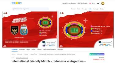 War Tiket Laga Indonesia vs Argentina, Kurang dari 15 Menit Ludes