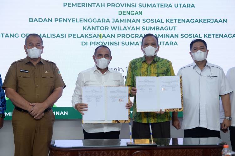 Gubsu Teken MoU dengan BPJamsostek, Optimalisasi Jaminan Sosial Kelompok Rentan dan Miskin