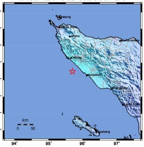 Gempa Bumi Magnitudo 5,4 Guncang Aceh Jaya