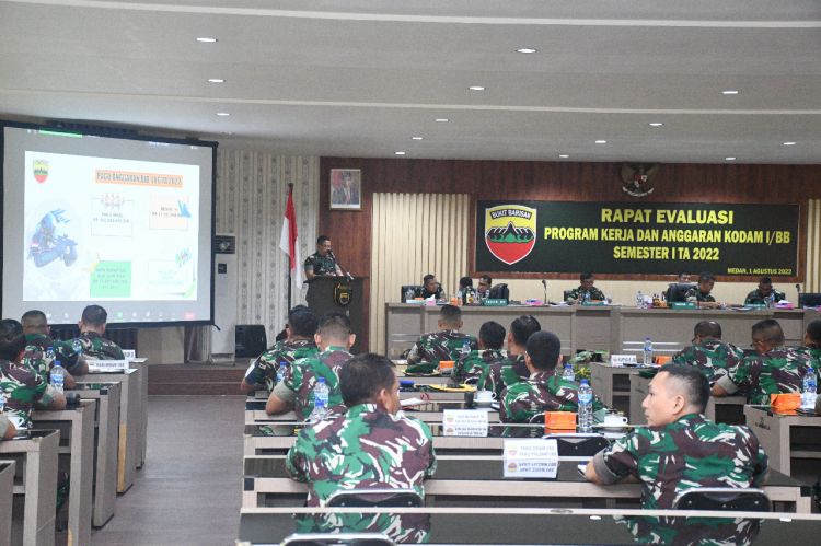 Pangdam I/BB Pimpin Rapat Evaluasi Program Kerja dan Anggaran Semester I Tahun 2022