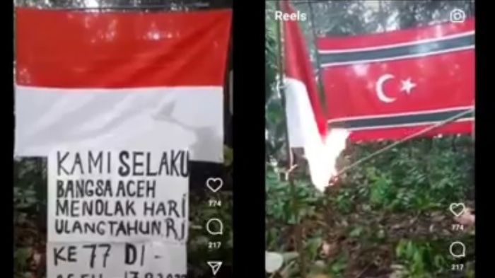 Polisi Buru Pelaku Pembakaran Bendera Merah Putih dan Menolak Kemerdekaan RI ke-77