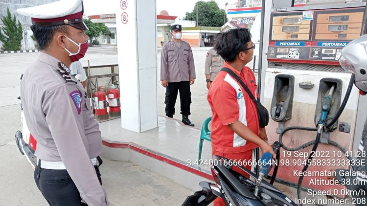 Polsek Galang Laksanakan Patroli Ke SPBU