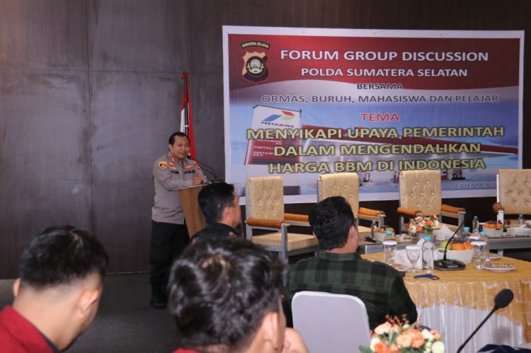 Kegiatan FGD Polda Sumsel Untuk  Samakan Persepsi Pengendalian BBM