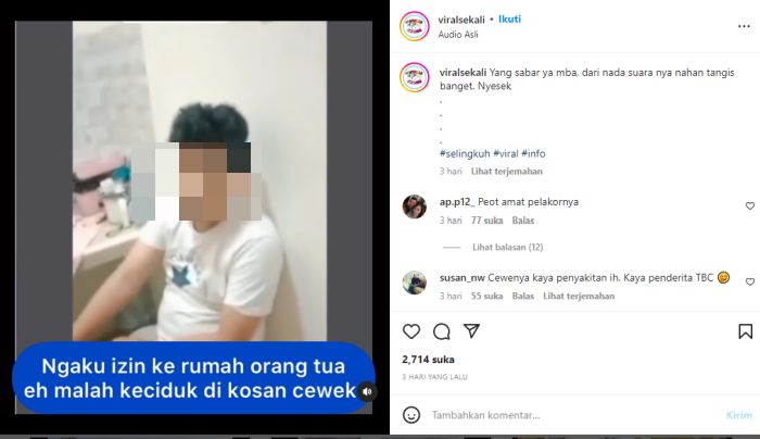 Oalah...Ngaku Izin ke Rumah Ortu, Eh Keciduk Indehoy di Kosan Cewek
