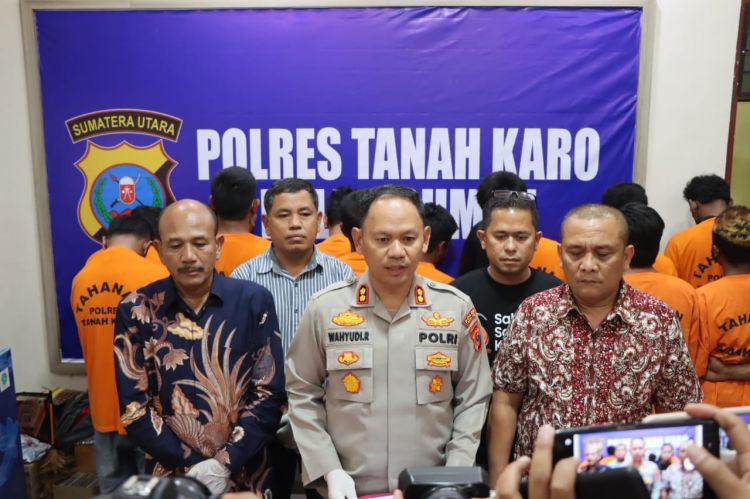 Kapolres Tanah Karo AKBP Wahyudi Rahman Amankan Pelaku Narkoba Sebanyak 14 Orang