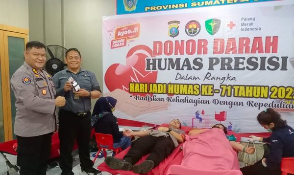 Bidang Humas Polda Sumut Hasilkan 100 Kantong Darah