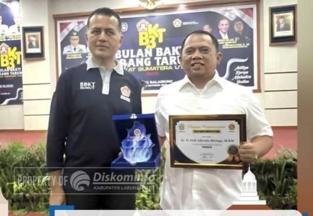 Bupati Labuhanbatu Terima Penghargaan dari Karang Taruna Provinsi Sumut