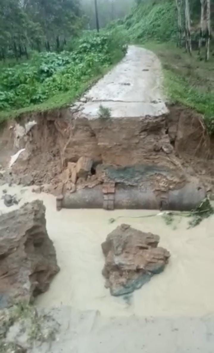 Jalan Utama Menuju Desa  Bandar Pinang Rambe Putus
