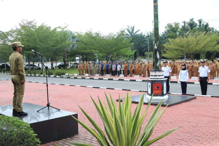 Pimpin Apel Gabungan di Lingkungan Pemkab Labura, Wabup Tekankan Peningkatan Disiplin