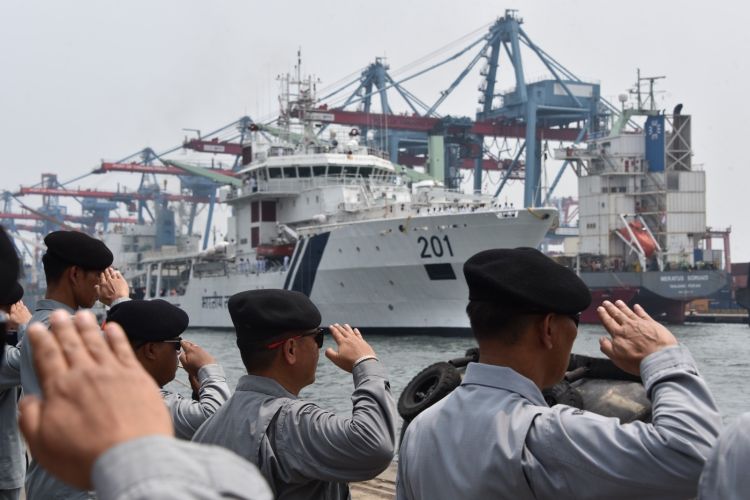 Bakamla RI Sambut Kedatangan Kapal Indian Coast Guard Samudra Prahari