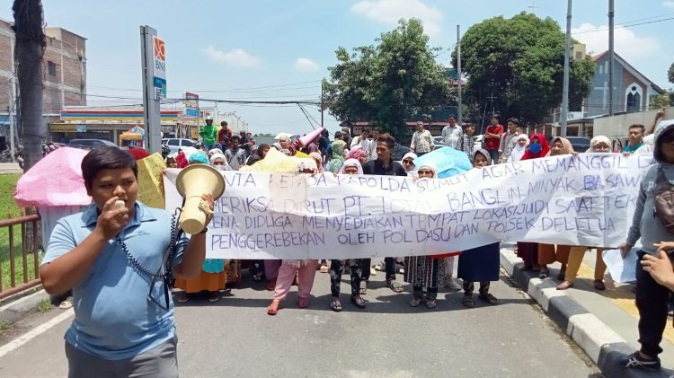 Polda Sumut Dinilai tak Mampu Tangkap Bandar Judi Online, Ema Emak Demo
