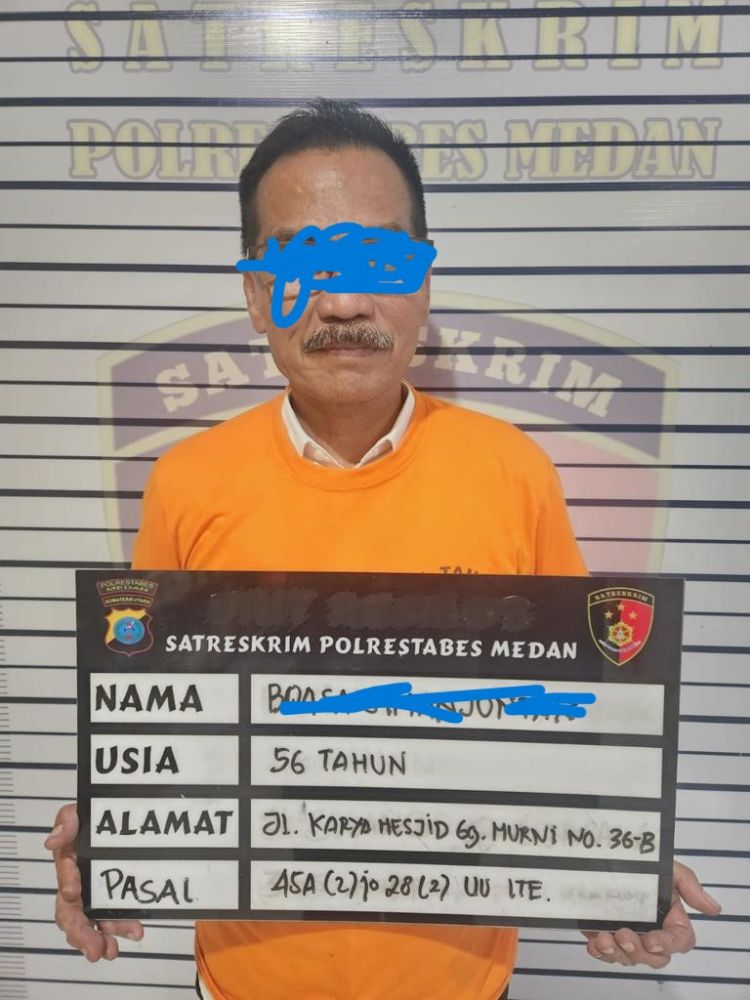 Satreskrim Polrestabes Medan Tahan Penyebar Berita Bohong yang Menimbulkan Kebencian