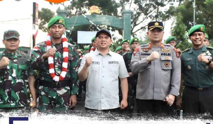 Bupati Labuhanbatu Sambut Personil Kompi Senapan C Yonif 126/KC Bersama Dandim 0209/LB dan Kapolres