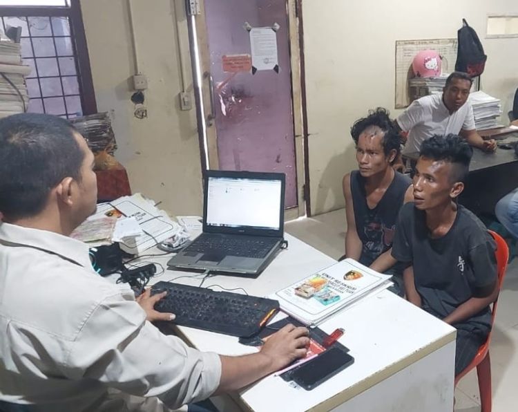 Polsek Percut Sei Tuan Amankan Dua Terduga Maling Dihajar Massa