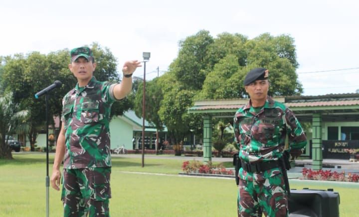 Danyonkav 6/NK Dampingi Asops Kasdam I/BB Uji Kesiapsiagaan Prajurit Naga Karimata