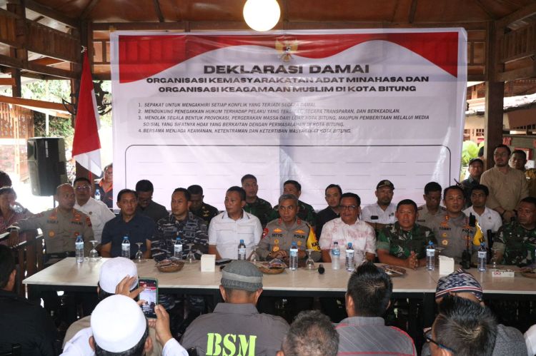 Akhiri Konflik, Seluruh Elemen Masyarakat Deklarasi Ciptakan Bitung Damai