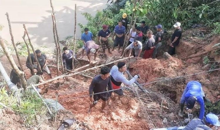 Tebing Sungai Bilah Longsor, IPA PUDAM Tirtabina Terancam