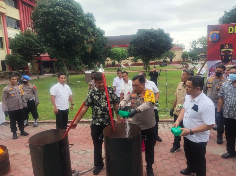 Tutup Tahun, Narkotika Senilai Rp185 Miliar Dimusnahkan Polda Sumut
