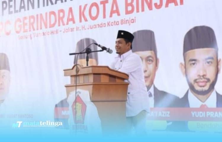 Teriakan Ratusan Massa Prabowo Presiden Hadiri Pelantikan Gerindra Binjai